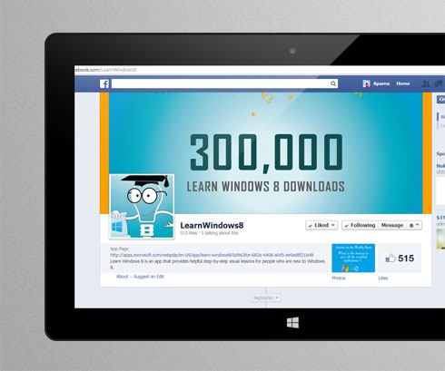 Facebook fan page - Learn Windows 8